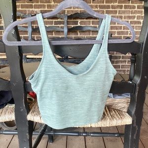GREEN LULULEMON PADDED CROP TOP